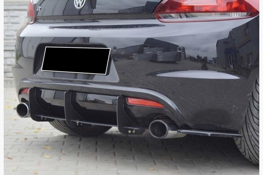 Volkswagen Scirocco 2008-2017 гг. Задний диффузор DPT V-4 (2008-2017, Черный Глянец) Фото 3