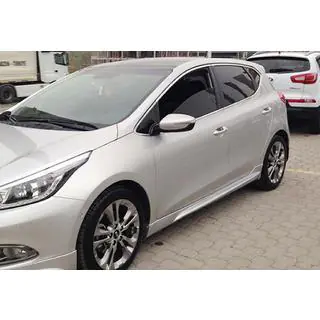 Боковые Пороги DPT (2012-2015, Черный Глянец) Kia Ceed 2012-2018 гг. фото 1