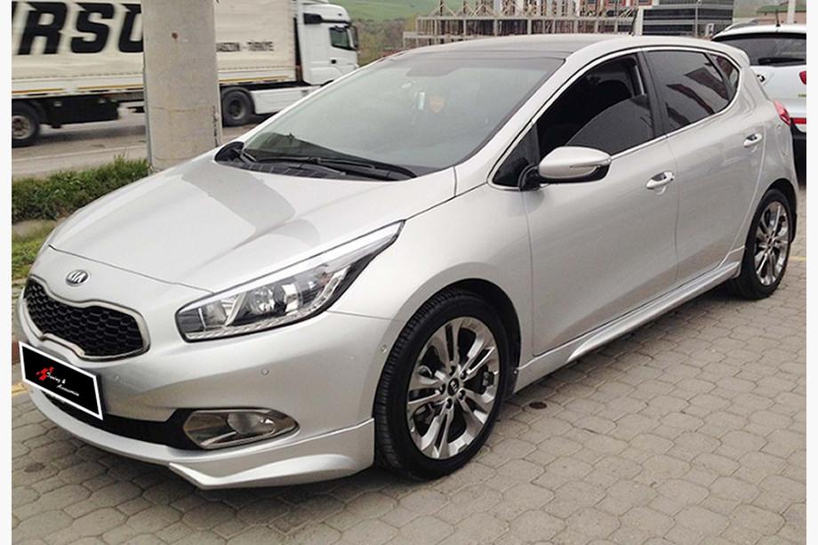 Kia Ceed 2012-2018 гг. Боковые Пороги DPT (2012-2015, Черный Глянец) Фото 3