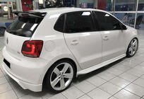 Volkswagen Polo 2010-2017 гг. Боковые Пороги DPT V-1 (Черный Глянец) фото 2