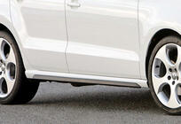 Volkswagen Polo 2010-2017 гг. Боковые Пороги DPT V-2 (Черный Глянец) фото 1