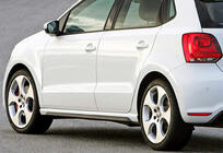 Volkswagen Polo 2010-2017 гг. Боковые Пороги DPT V-2 (Черный Глянец) фото 3