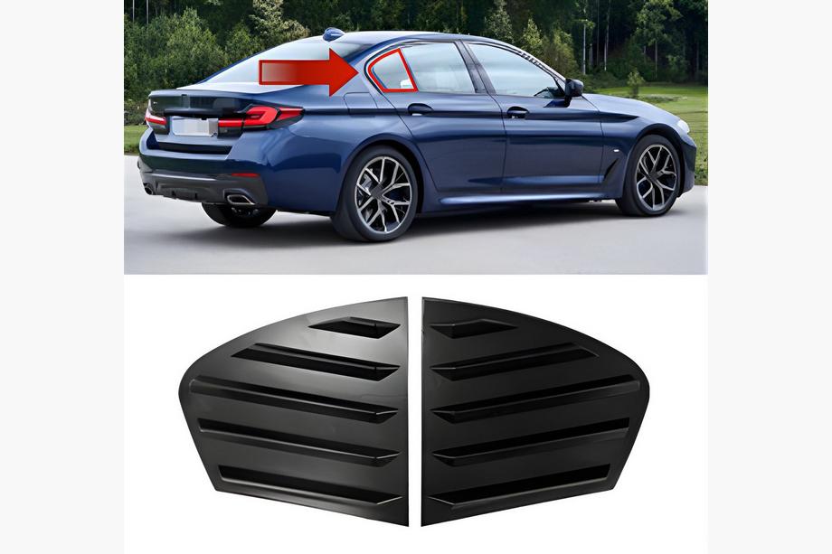 BMW 5 серия G30/G31 2017-2023 гг. Накладки на задние окна DPT (Черный Глянец, 2шт) Image