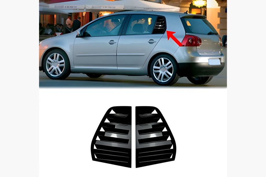 Volkswagen Golf 5 2003-2009 гг. Накладки на задние окна DPT (Черный Глянец, 2шт) Image