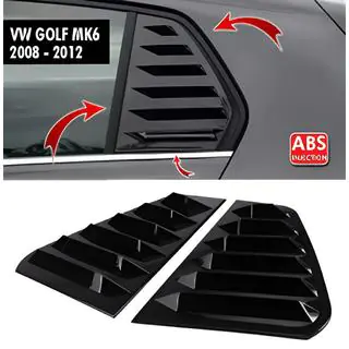Накладки на задние окна DPT V-2 (черный глянец, 2шт) Volkswagen Golf 6 2008-2014 гг.