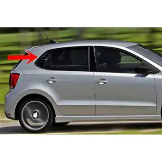 Накладки на задние окна DPT (Черный Глянец, 2шт) Volkswagen Polo 2010-2017 гг. фото 1