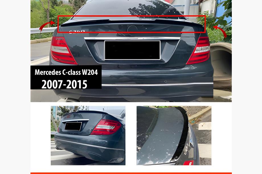 Mercedes C-class W204 2007-2015 гг. Спойлер DPT V-1 (Черный Глянец) Фото 1