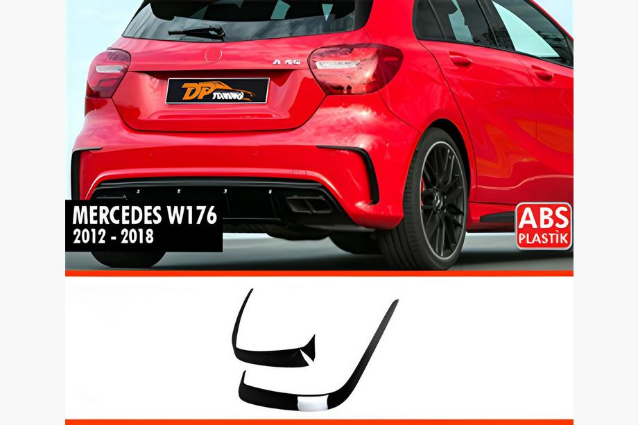 Mercedes A-сlass W176 2012-2018 гг. Накладки на Задний Спойлер DPT (Черный Глянец) Image