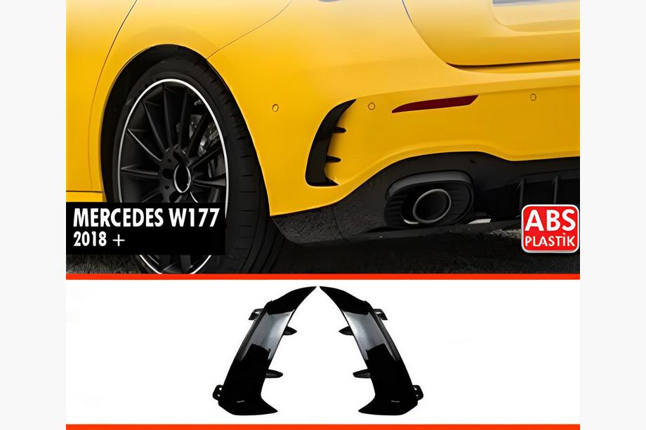 Mercedes A-сlass W177 2018- гг. Накладки на Задний Спойлер DPT (Черный Глянец) Image