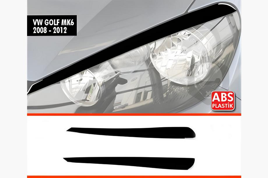 Volkswagen Golf 6 2008-2014 гг. Реснички на Фары DPT (2шт, Черный Глянец) Image