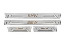 Универсальные накладки на пороги BMW V-2 (4 шт., нержавейка) фото 2