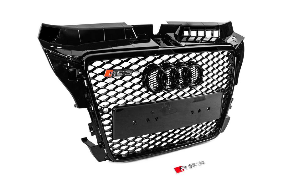 Audi A3 2003-2012 гг. Передняя Решетка RS-Style (2008-2012, черная с хромом) Фото 3