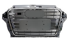 Audi A3 2012-2020 гг. Передняя решетка RS-Style (2012-2016, серая с хромом) фото 1