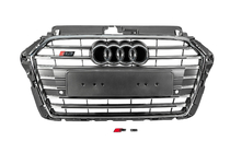 Audi A3 2012-2020 гг. Передняя решетка радиатора S-Style (2016-2020, серая с хромом) фото 1