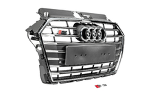 Audi A3 2012-2020 гг. Передняя решетка радиатора S-Style (2016-2020, серая с хромом) фото 3