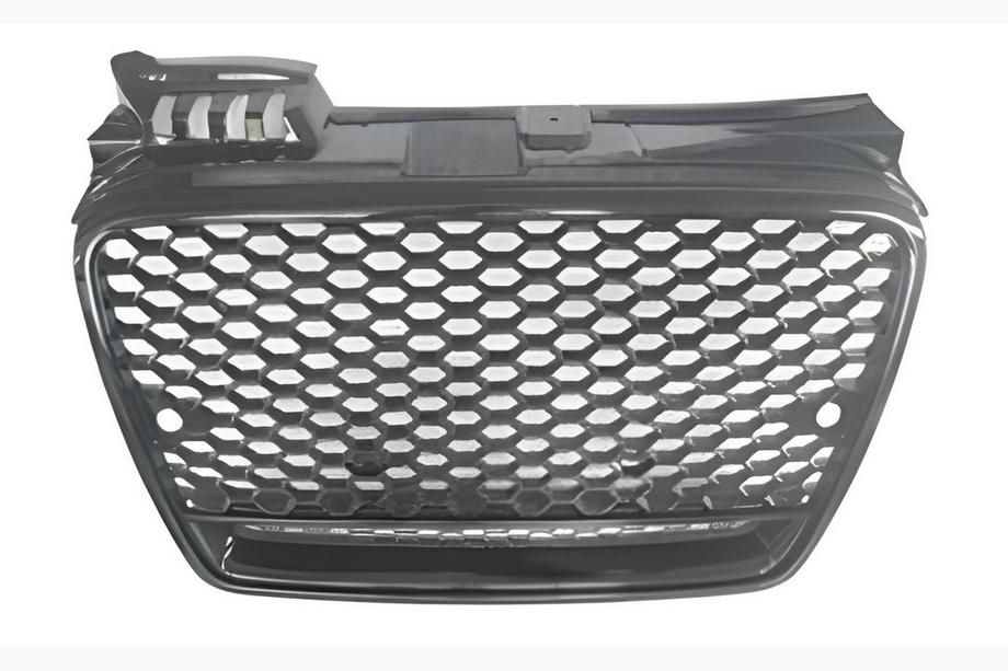Audi A4 B7 2004-2008 гг. Передняя решетка RS-Style V-2 (без логотипа, черная с хромом) Фото 1