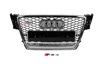 Audi A4 B8 2007-2015 гг. Передняя решетка с надписью Quattro RS-style (2007-2011, черная) фото 1