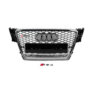 Передняя решетка с надписью Quattro RS-style (2007-2011, черная) фото 1