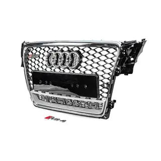 Передняя решетка с надписью Quattro RS-style (2007-2011, черная) фото 2