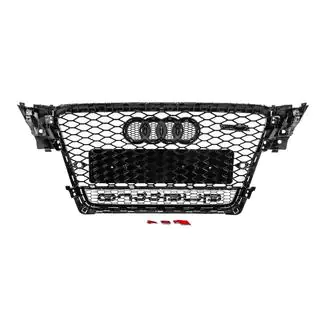 Передняя решетка с надписью Quattro RS-style (2007-2011, черная) фото 4