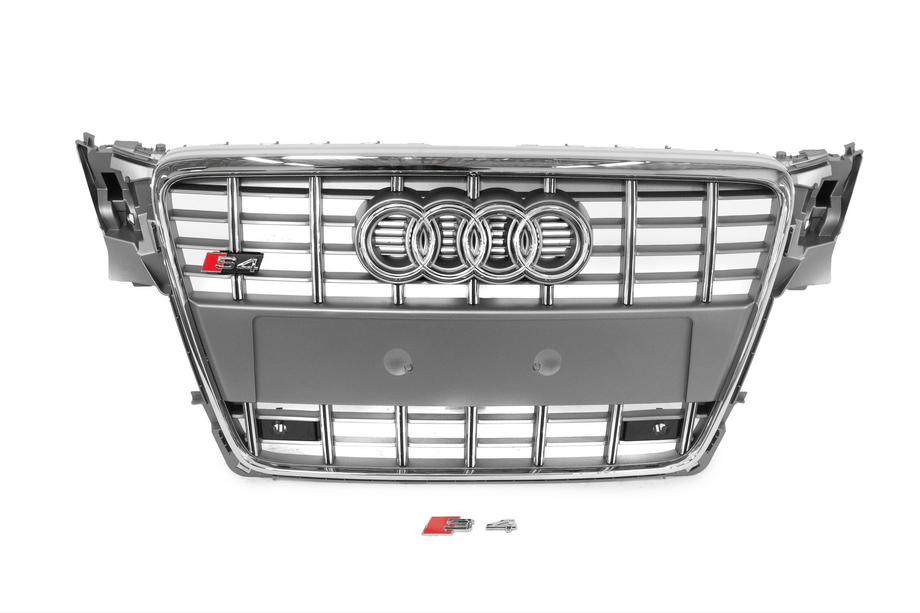 Audi A4 B8 2007-2015 гг. Передняя решетка RS-Style (2007-2011, серая с хромом) Image