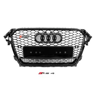 Передняя решетка радиатора RS-style черная с надписью Quattro (2012-2015) фото 1