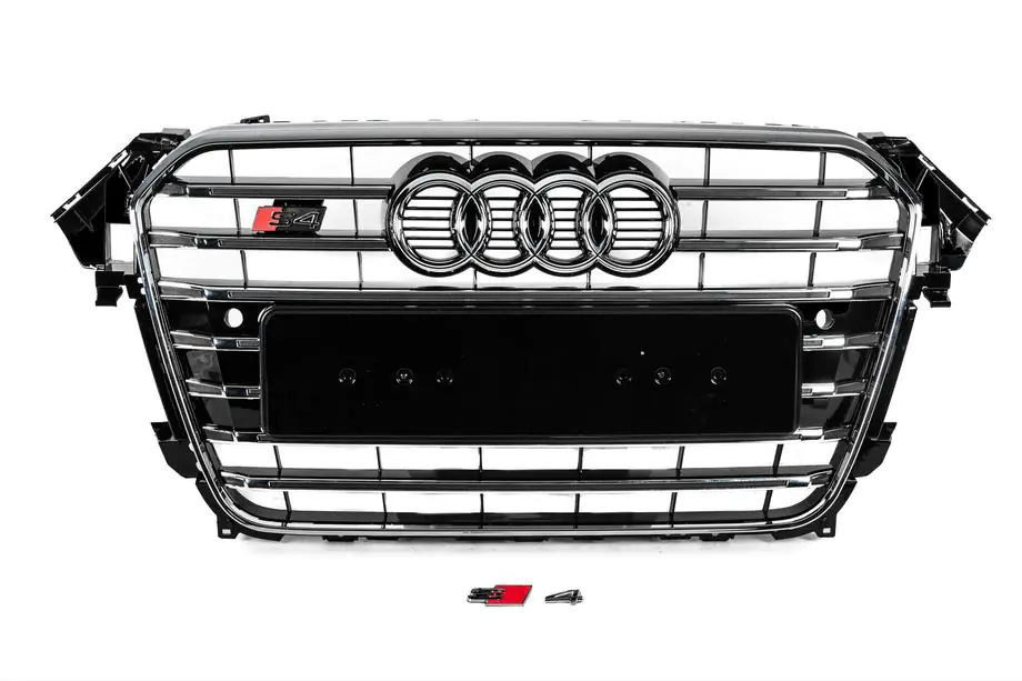 Audi A4 B8 2007-2015 гг. Передняя решетка S-Style (2012-2015, черная с хромом)