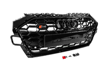 Audi A4 B9 2015-2024 гг. Передняя решетка радиатора S-Style (2020-2022, черная) фото 3