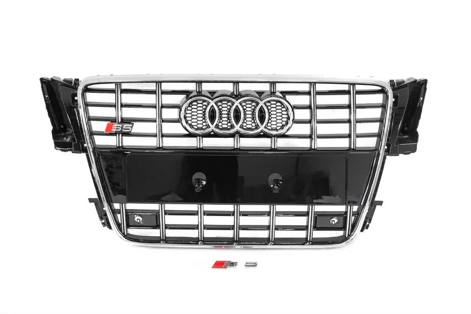Audi A5 2007-2015 гг. Передняя решетка радиатора S-Style (2007-2011, черная с хромом) Image