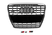 Audi A6 C6 2004-2011 гг. Передняя решетка радиатора S-Style (черная с хромом) фото 3