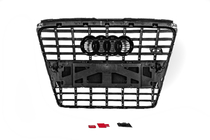 Audi A6 C6 2004-2011 гг. Передняя решетка радиатора S-Style (черная с хромом) фото 5