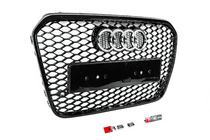Audi A6 C7 2011-2017 гг. Передняя черная решетка радиатора RS-style (2011-2014) фото 2