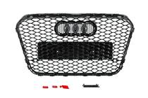 Audi A6 C7 2011-2017 гг. Передняя черная решетка радиатора RS-style (2011-2014) фото 4
