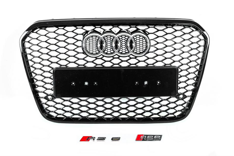 Audi A6 C7 2011-2017 гг. Передняя черная решетка радиатора RS-style (2011-2014) Image