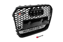 Передняя решетка радиатора RS-style черная с надписью Quattro (2011-2014) фото 3