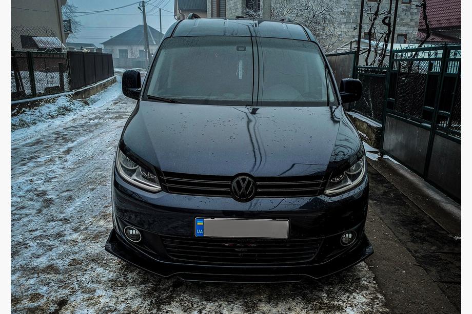 Volkswagen Caddy 2010-2015 гг. Передний сплиттер Niken Black (ABS) Фото 2
