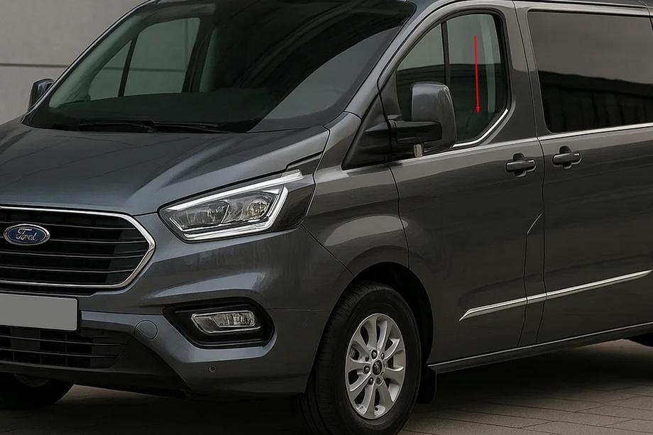 Ford Custom 2023- гг. Окантовка окон (2 шт, нержавейка) Image