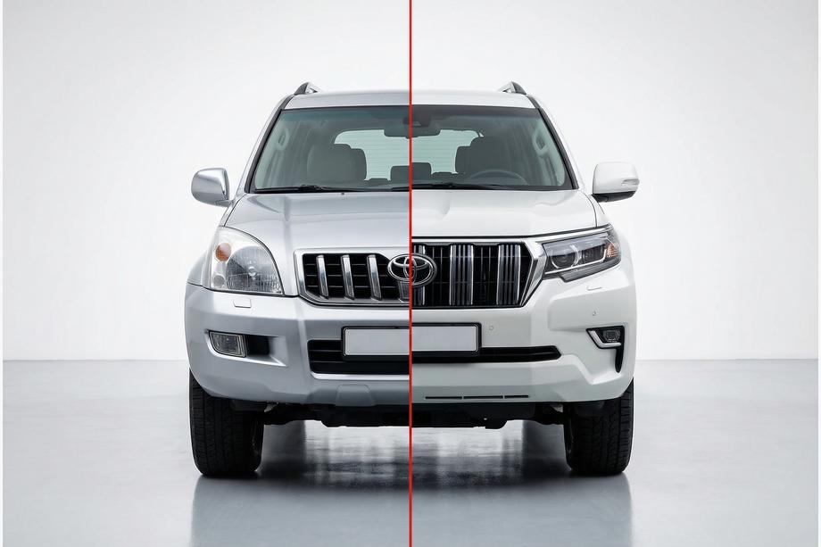 Toyota Land Cruiser Prado 120 2002-2009 гг. Комплект рестайлинга в Toyota Land Cruiser Prado 150 2017+ Фото 1