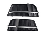 Audi A3 2012-2020 гг. Решетки противотуманных фар S-Style V-2 (2016-2020, 2 шт, Черный) фото 1