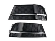 Audi A3 2012-2020 гг. Решетки противотуманных фар S-Style V-2 (2016-2020, 2 шт, Черный) фото 1