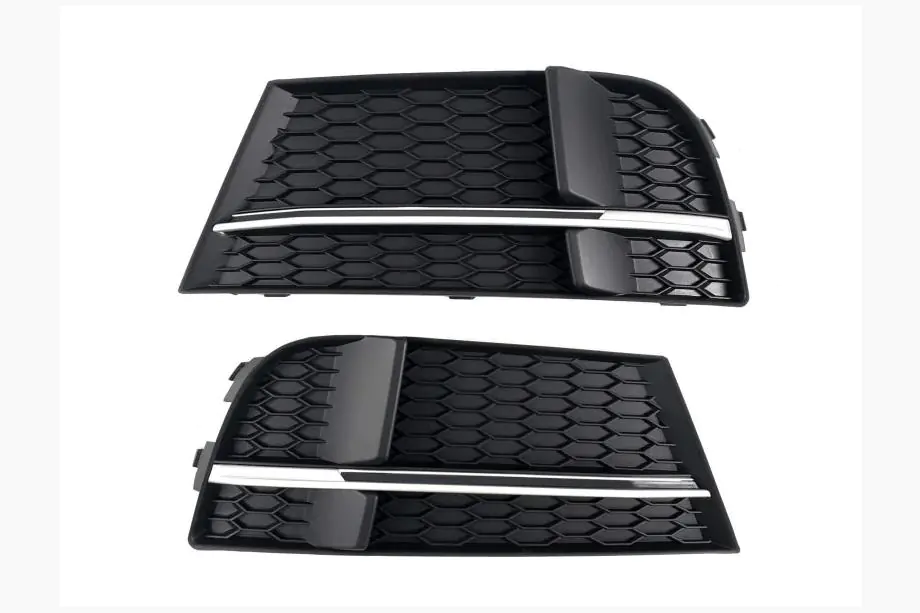 Audi A3 2012-2020 гг. Решетки противотуманных фар S-Style V-2 (2016-2020, 2 шт, Черный) Image