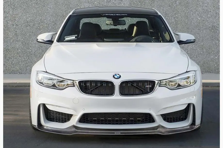 BMW 4 серия F32/F33/F36 2012-2020 гг. Передний Лип-Спойлер DPT V-2 (Для M4, Черный Глянец)