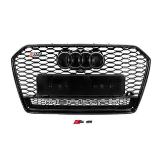 Передняя чёрная решётка RS-style с надписью Quattro (2014-2017) фото 1