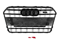 Audi A6 C7 2011-2017 гг. Передняя Черная Решетка с Хромированной Рамкой S-Style (2014-2017) фото 4