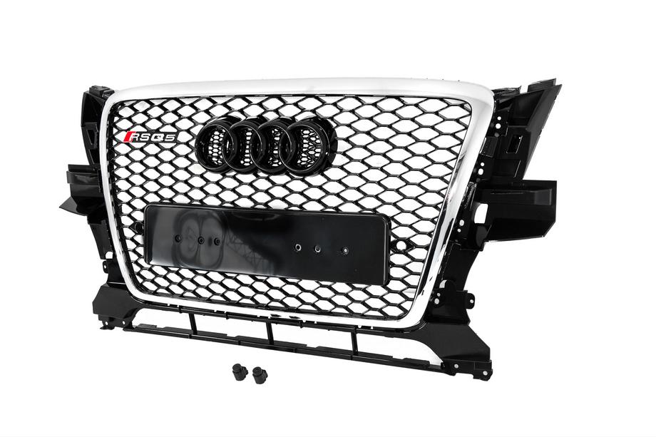 Audi Q5 2008-2017 гг. Передняя решётка RSQ-Style (2008-2012, чёрная с хромом) Фото 2