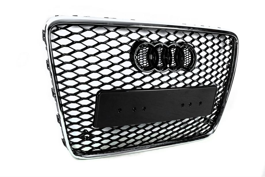 Audi Q7 2005-2015 гг. Передняя решетка RSQ-Style (черная с хромом) Фото 7