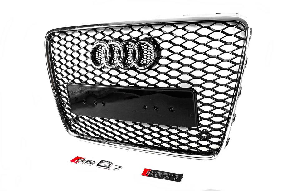 Audi Q7 2005-2015 гг. Передняя решетка RSQ-Style (черная с хромом) Фото 2