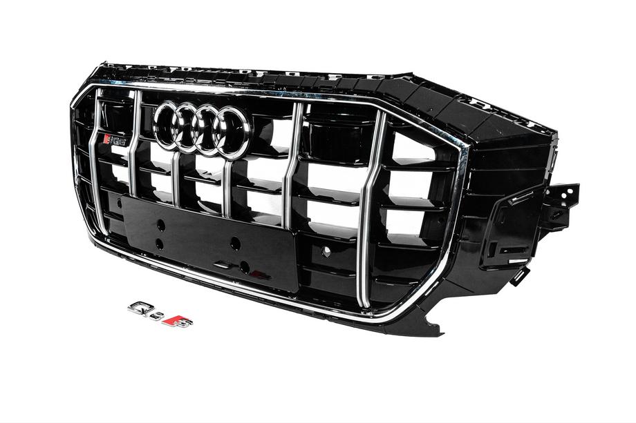 Audi Q8 2018- гг. Передняя решетка SQ-Style (2018-2023, черная с хромом) Фото 2