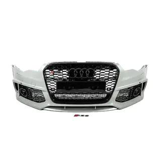 Передний бампер с черной решеткой RS6-Style (2011-2014) Audi A6 C7 2011-2017 гг. фото 1