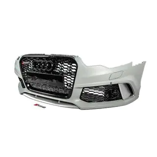 Передний бампер с черной решеткой RS6-Style (2011-2014) Audi A6 C7 2011-2017 гг. фото 3